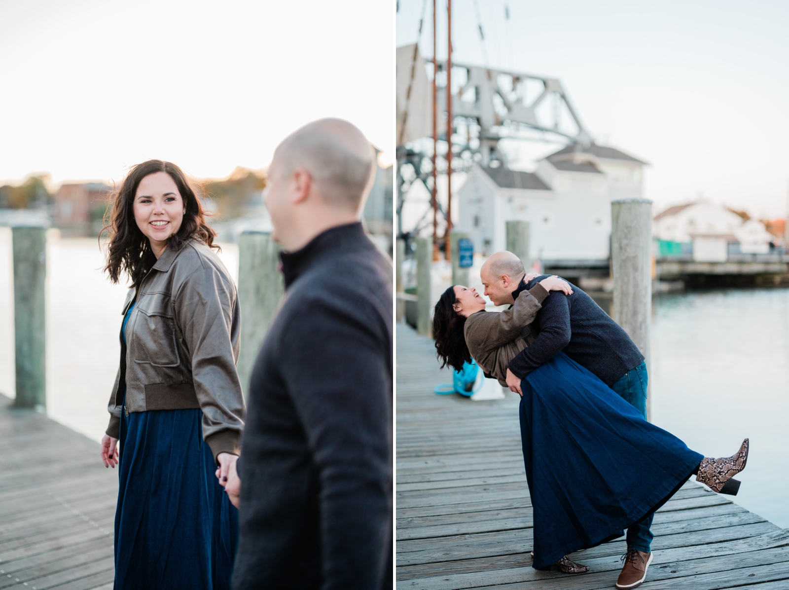 A couple explores Downtown Mystic with a CT Engagement Photographer
