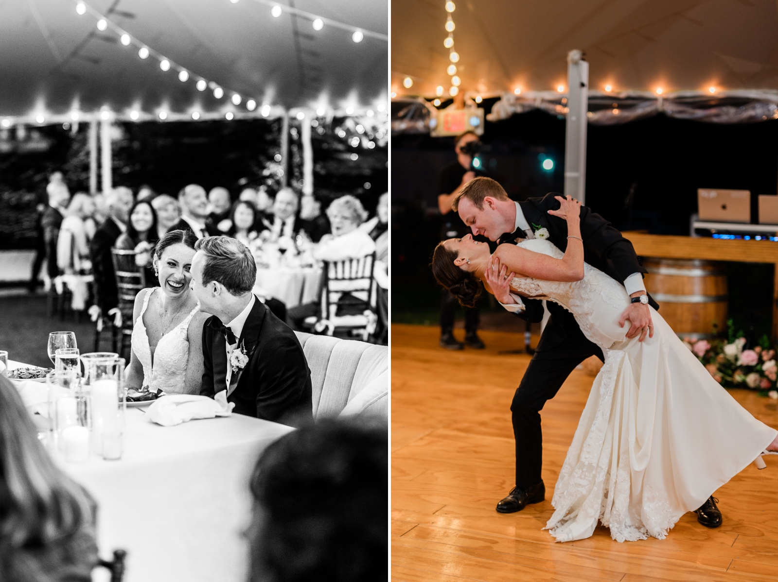 A choreographed first dance between the bride and groom