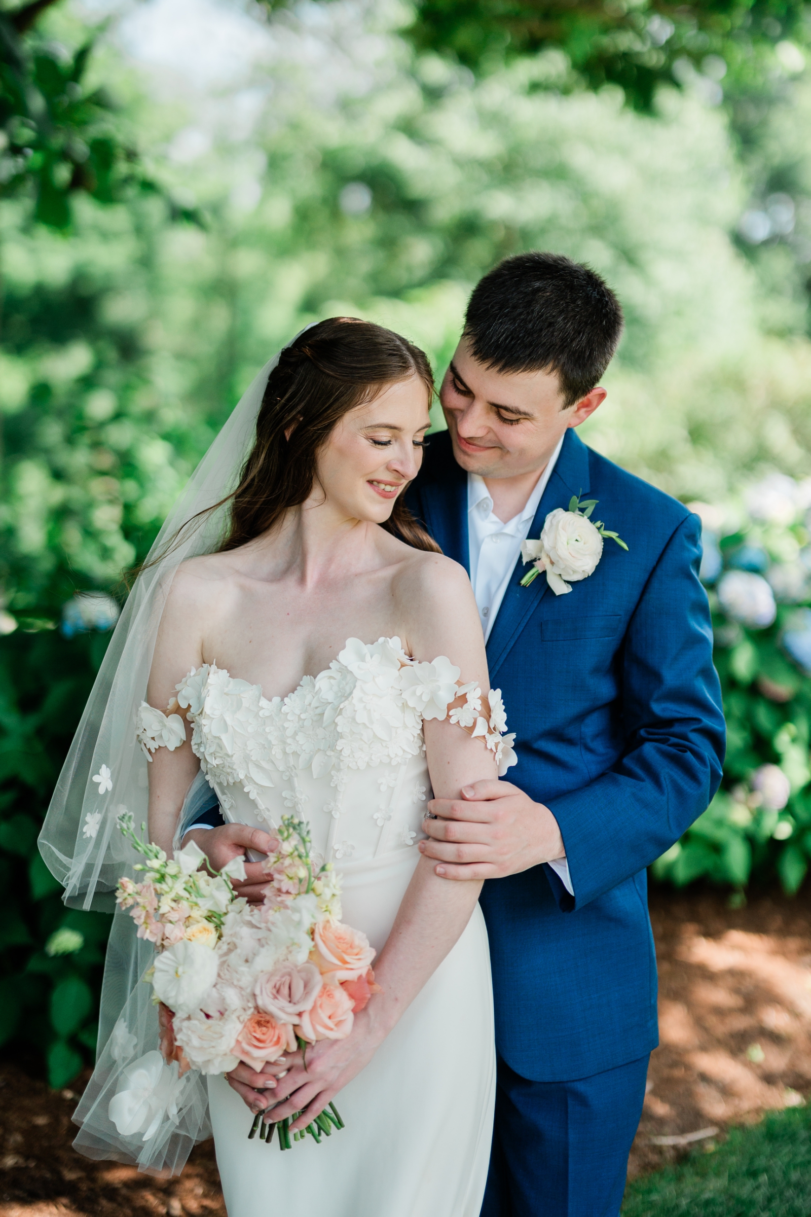 A pre-ceremony couple's portrait at Smith Farm Gardens