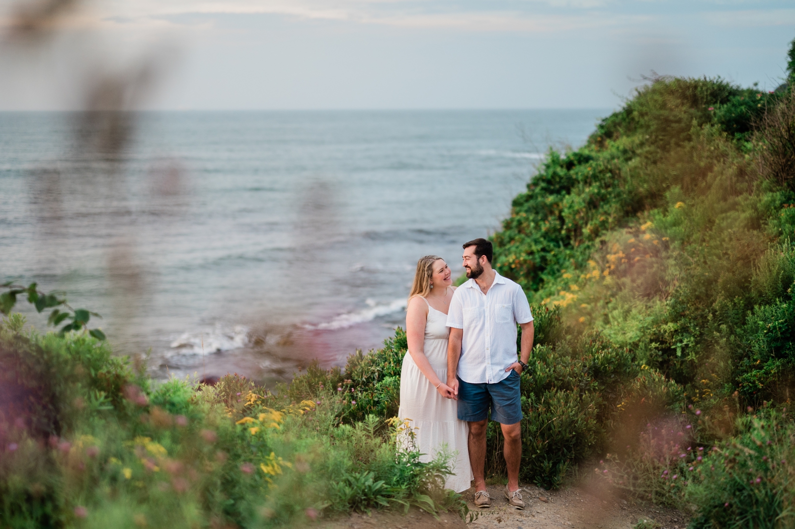 A couple takes New England engagement photos in Newport, Rhode Island