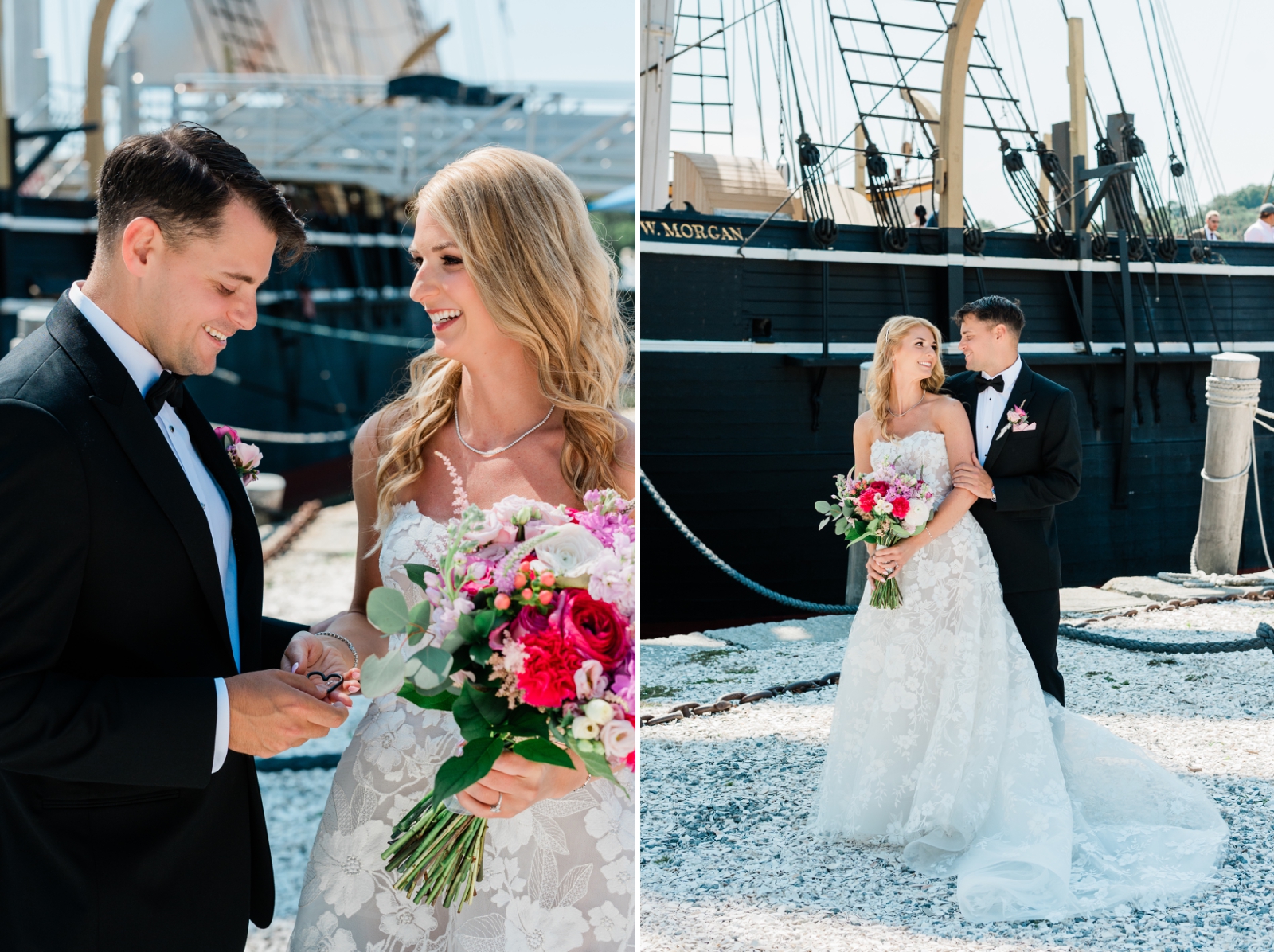 Couple's portraits at the Mystic Seaport in Connecticut