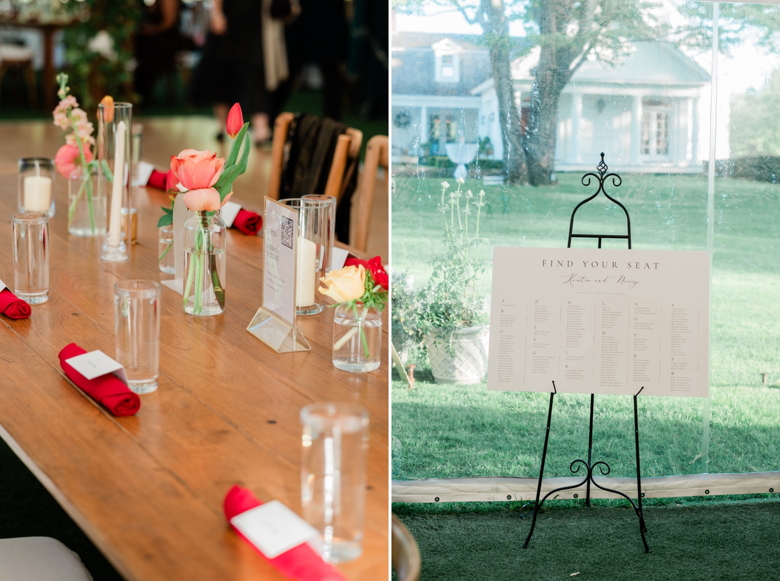 A searing chart greeting guests at an American Indian wedding